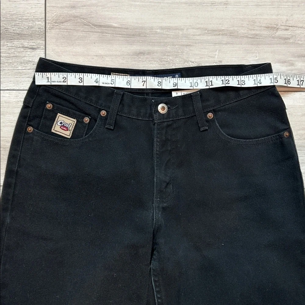 Cruel Girl Low Rise Relaxed black cowgirl western jeans size 9 X-Long